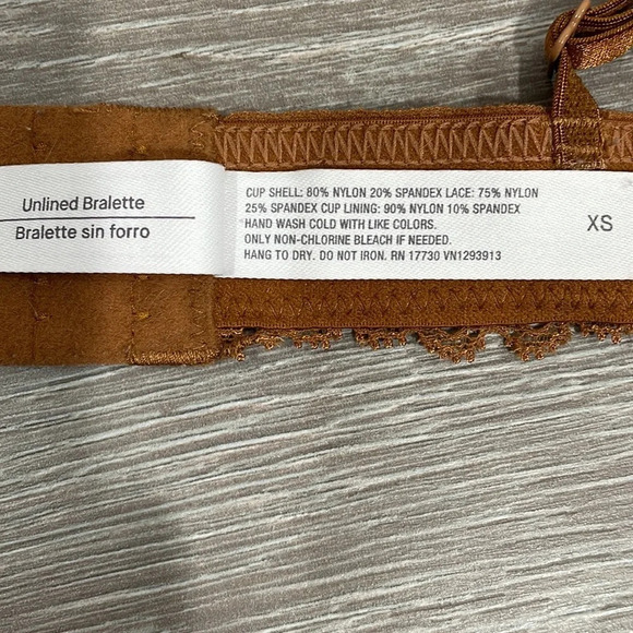 Auden Unlined Bralette Bronze Sparkle Lace XS - Picture 6 of 15